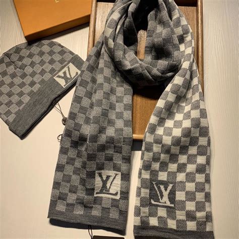 lv beanie and scarf set